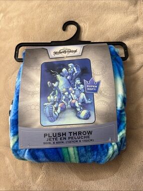 Disney Kingdom Hearts Plush Throw - Blue, Teal, White